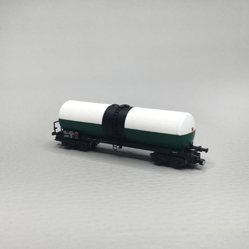 Wagon citerne ANF long, «Simotra» vert et blanc, SNCF, Ep. IV, AZAR MODELS W05-SI2, Z 1/220