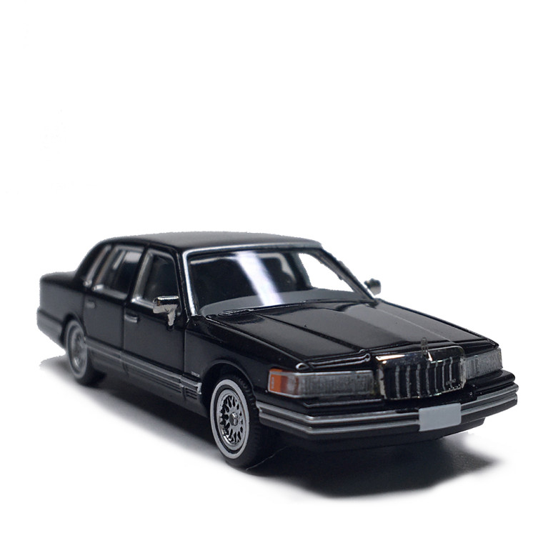 Lincoln town car, noir, 1991 - PCX 870908 - HO 1/87