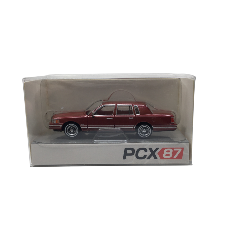 Lincoln town car, rouge métallisé, 1991 - PCX 870909 - HO 1/87