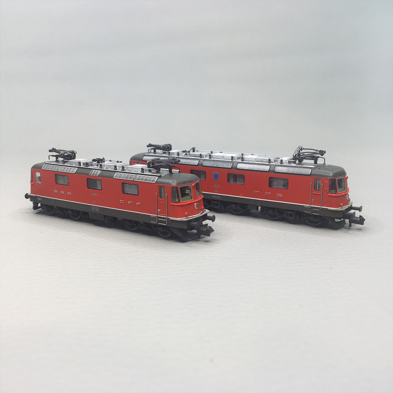 Coffret de 2 locomotives Re 10/10, Re 6/6 11672 "Balerna", Re 4/4 III 11361, SBB, Ep. IV, FLEISCHMANN 7560049, N 1/160