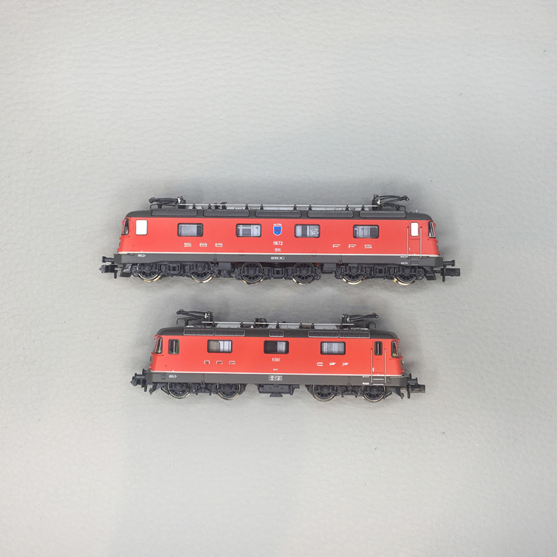 Coffret de 2 locomotives Re 10/10, Re 6/6 11672 "Balerna", Re 4/4 III 11361, SBB, Ep. IV, FLEISCHMANN 7560049, N 1/160