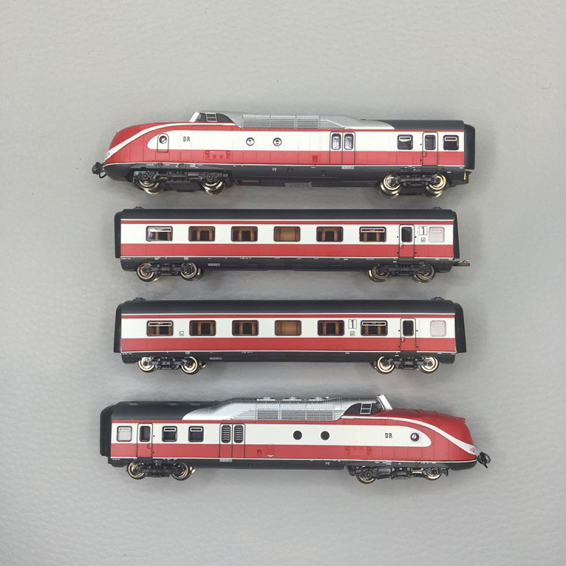 Autorail diesel VT 601, "Max Liebermann", 6 éléments, DR, Ep. IV, FLEISCHMANN 7770010, N 1/160 - DCC SON