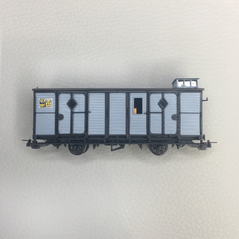 Fourgon gris bleu, ferrures noires, N°2603, Train Touristique Velay, Ep. III-IV, REE VM-052, HOm 1/87