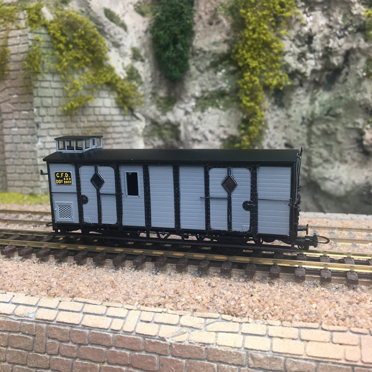 Fourgon gris bleu, ferrures noires, N°2603, Train Touristique Velay, Ep. III-IV, REE VM-052, HOm 1/87