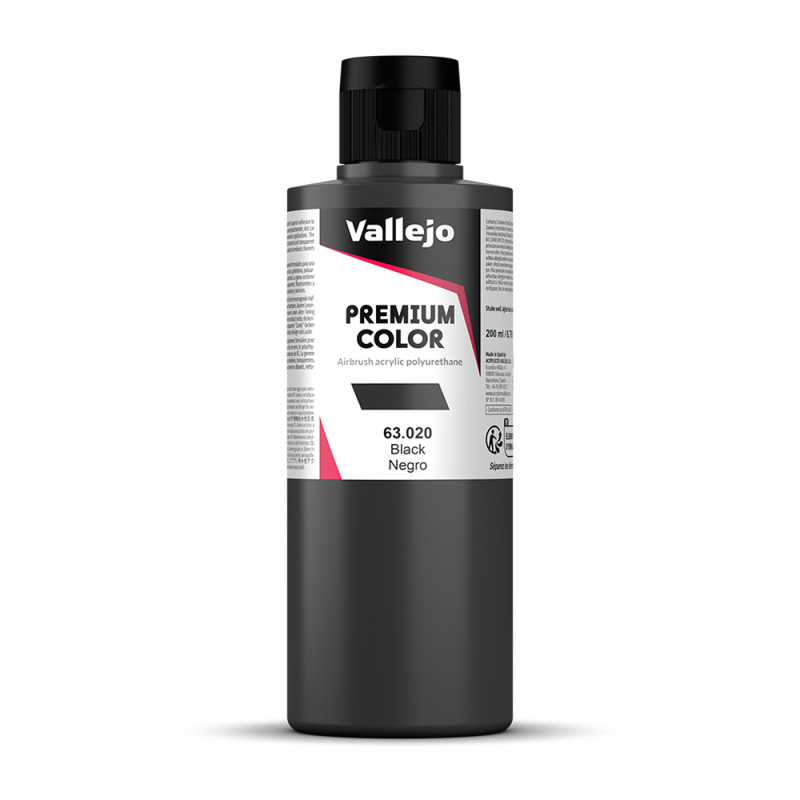 Noir - 200ml Opaque Premium Color - VALLEJO 63.020