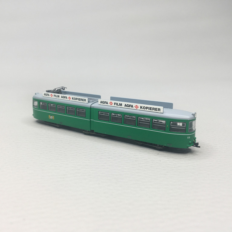 Tramway Duewag Be 4/6 618, verte, publicité "AGFA", Basel, Ep. IV-V, ARNOLD HN2692 S, N 1/160 - DCC SON