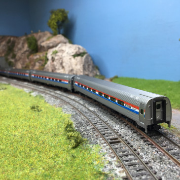 Coffret de 4 voitures Amfleet I, Amtrak Phase III, KATO 106-8020, N 1/160