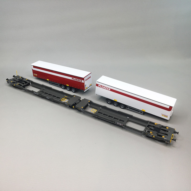 Wagon à double poche Sdggmrss, T3000e, "Planzer", Hupac, Ep. VI, MÄRKLIN 47475, HO 1/87