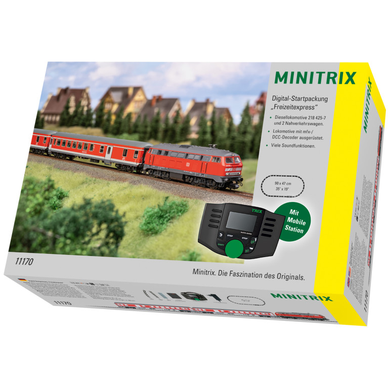 Coffret de démarrage numérique "Recreation Express", locomotive 218 425-7, DB AG, Ep. VI, MINITRIX 11170, N 1/160 - DCC SON