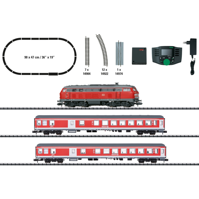 Coffret de démarrage numérique "Recreation Express", locomotive 218 425-7, DB AG, Ep. VI, MINITRIX 11170, N 1/160 - DCC SON