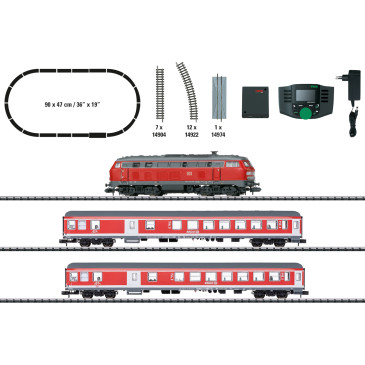 Coffret de démarrage numérique "Recreation Express", locomotive 218 425-7, DB AG, Ep. VI, MINITRIX 11170, N 1/160 - DCC SON