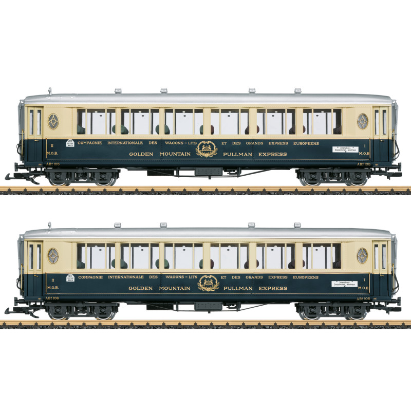 Coffret de 2 voitures "Golden Mountain Pullman Express", N°2, CIWL, MOB, Ep. II, LGB 36661, G 1/22,5
