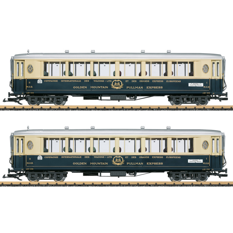 Coffret de 2 voitures "Golden Mountain Pullman Express", N°2, CIWL, MOB, Ep. II, LGB 36661, G 1/22,5