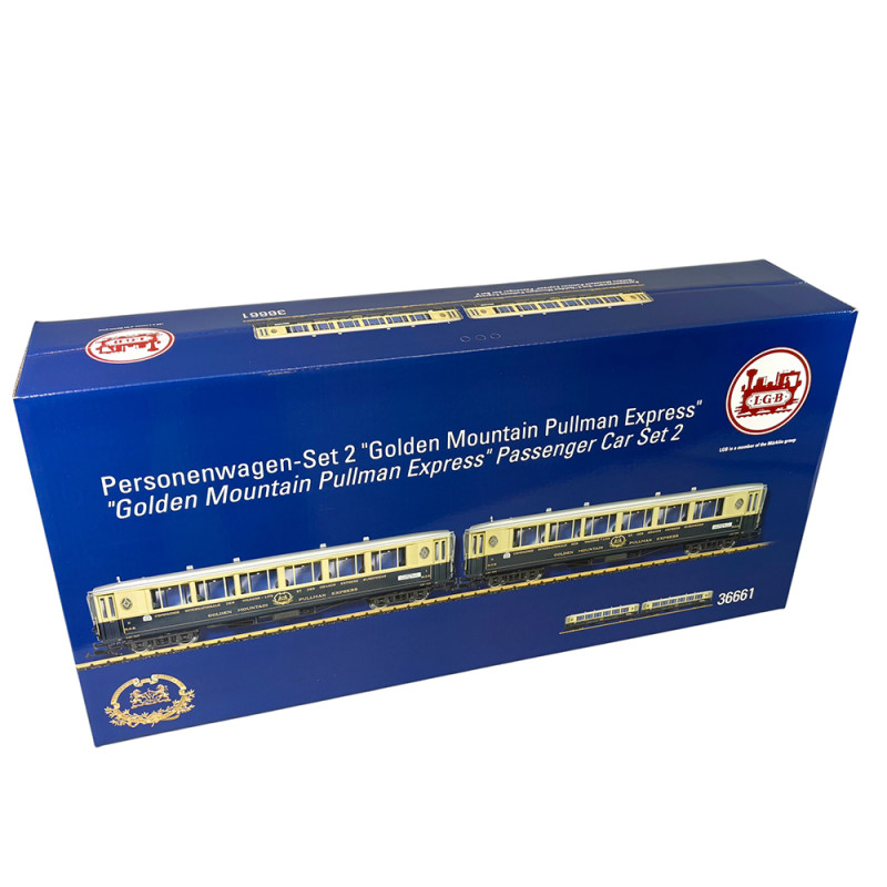 Achetez le coffret de 2 voitures "Golden Mountain Pullman Express" N°2, CIWL, MOB, Ep. II, échelle G, LGB 36661.