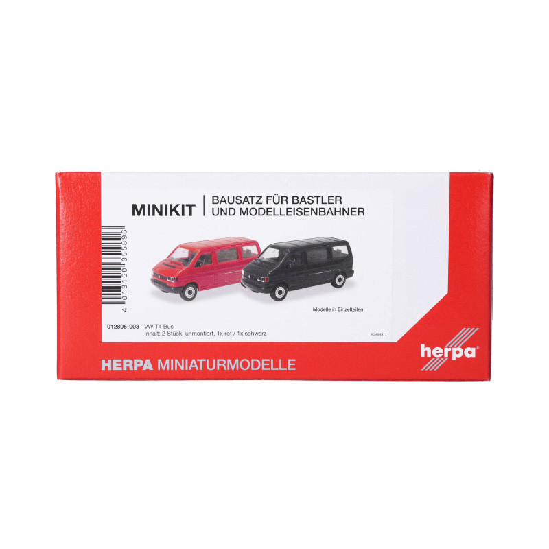 Minikit, Volkswagen T4 Bus, rouge, noir - HERPA 012805-003 - HO 1/87