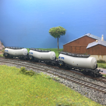Coffret de 3 wagons à lisier Zacns, VTG, Ep. VI, FLEISCHMANN 6660171, N 1/160