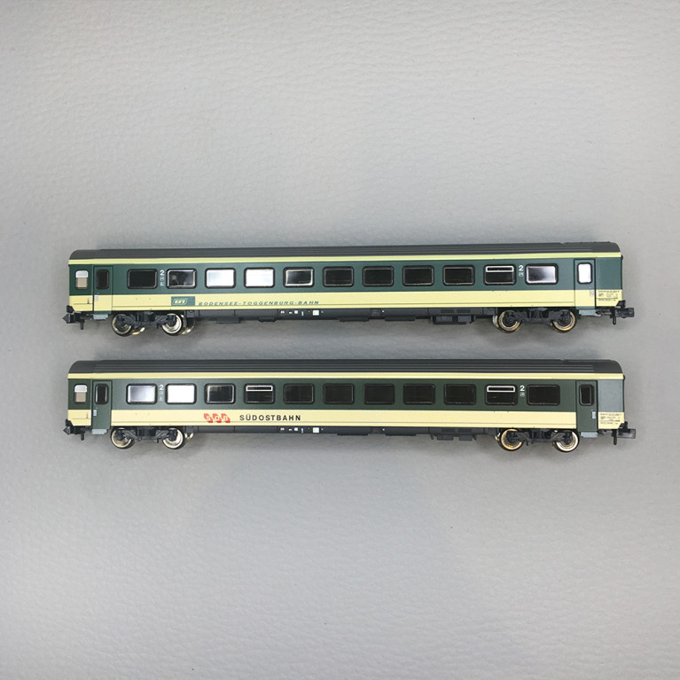 Coffret de 2 voitures "Voralpen-Express", EW-IV type B, SOB, BT, Ep. IV-V, FLEISCHMANN 6260095, N 1/160