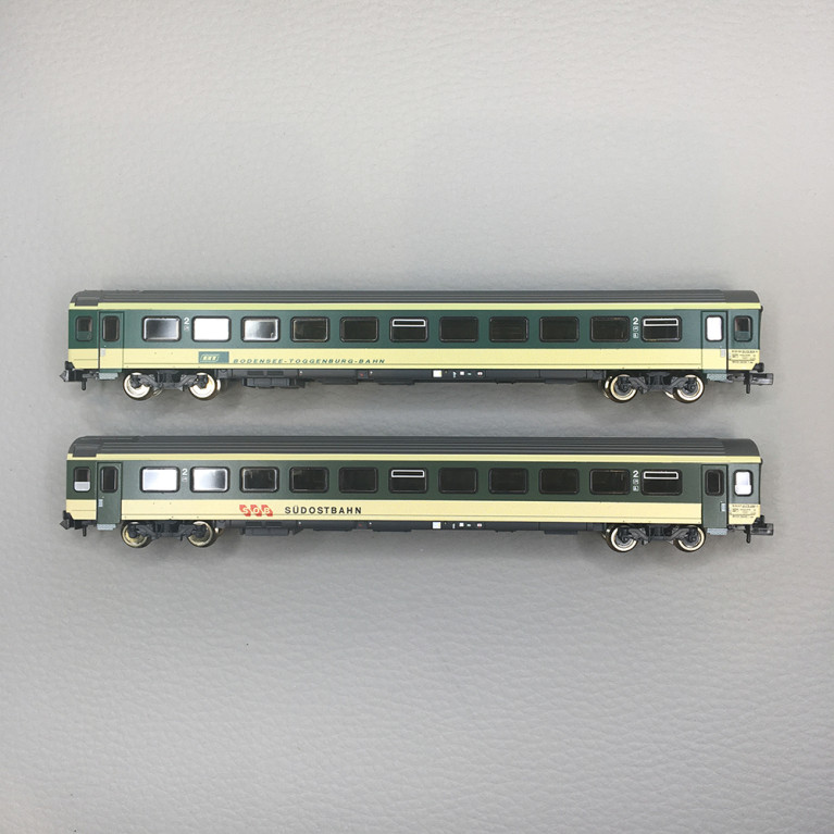 Coffret de 2 voitures "Voralpen-Express", EW-IV type B, SOB, BT, Ep. IV-V, FLEISCHMANN 6260095, N 1/160