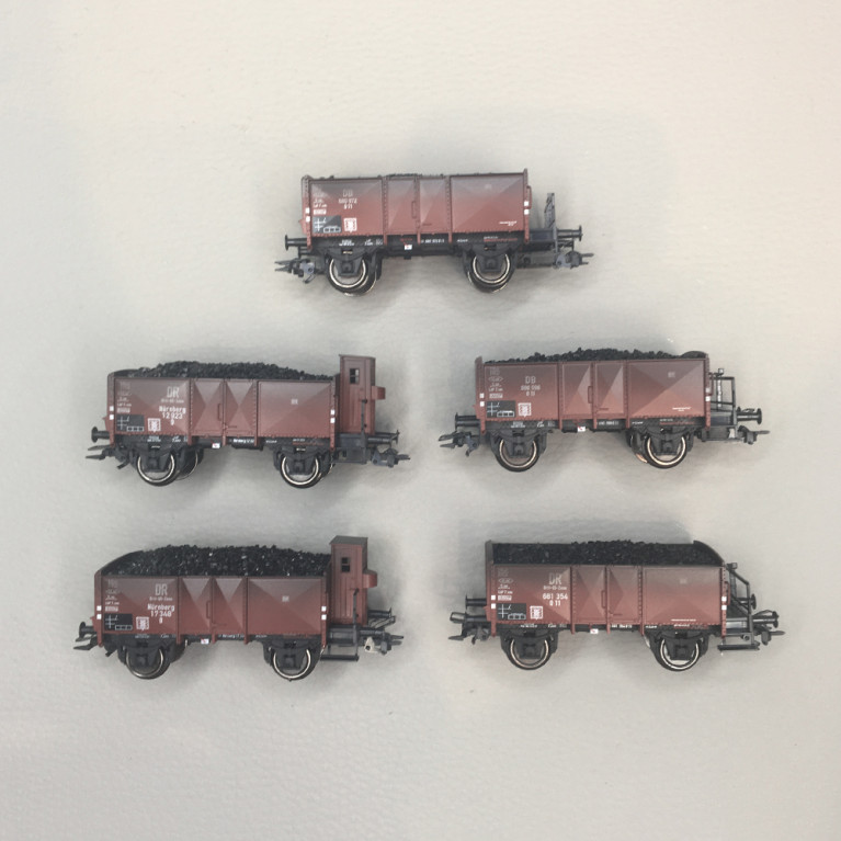 Coffret de 5 wagons à charbon O11/O Nürnberg, DB, Ep. III, MÄRKLIN 46047, HO 1/87