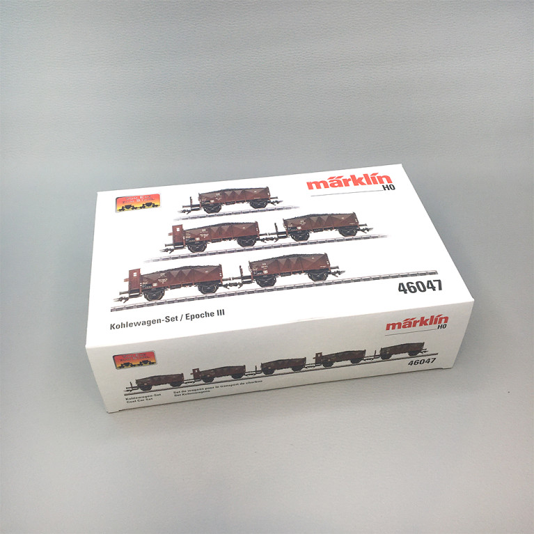 Coffret de 5 wagons à charbon O11/O Nürnberg, DB, Ep. III, MÄRKLIN 46047, HO 1/87