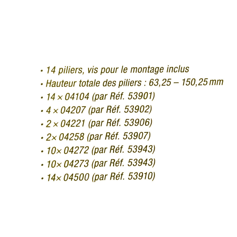 14 Piliers easy TRACK, inclinés 63.25/150.25 mm - Noch 53941 - HO 1/87 - N 1/160