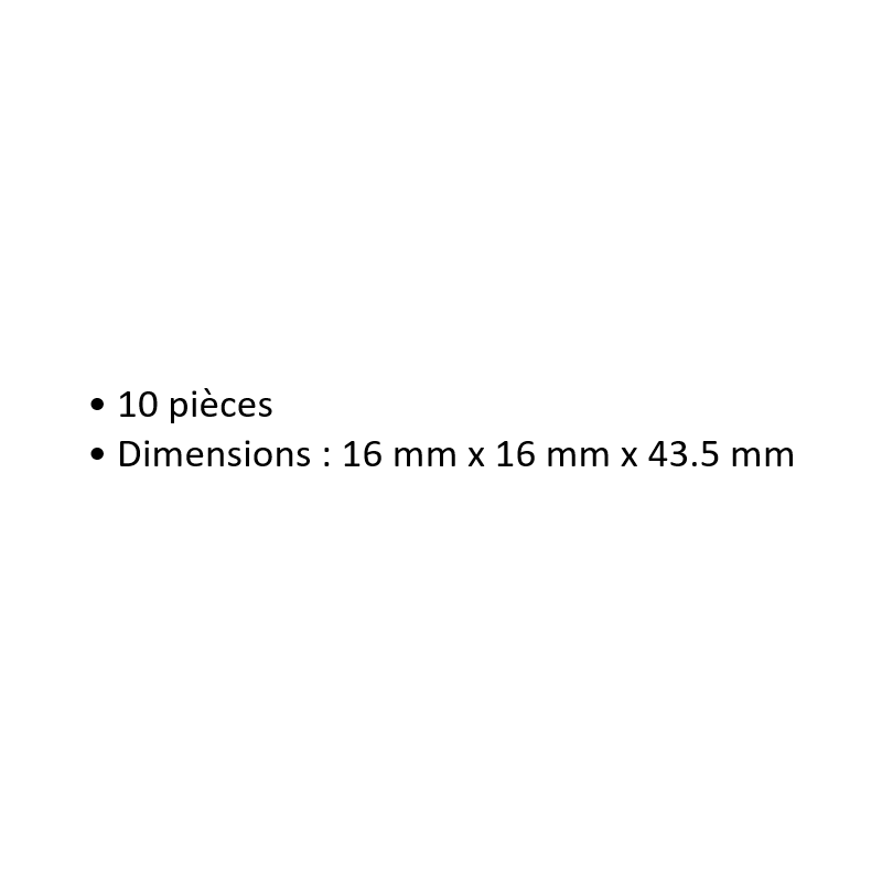 10 Éléments de pilier easy TRACK, 43.5 mm - Noch 53906 - HO 1/87 - N 1/160