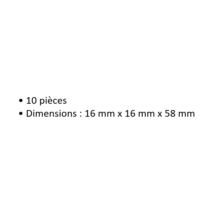 10 Éléments de pilier easy TRACK, 58 mm - Noch 53907 - HO 1/87 - N 1/160