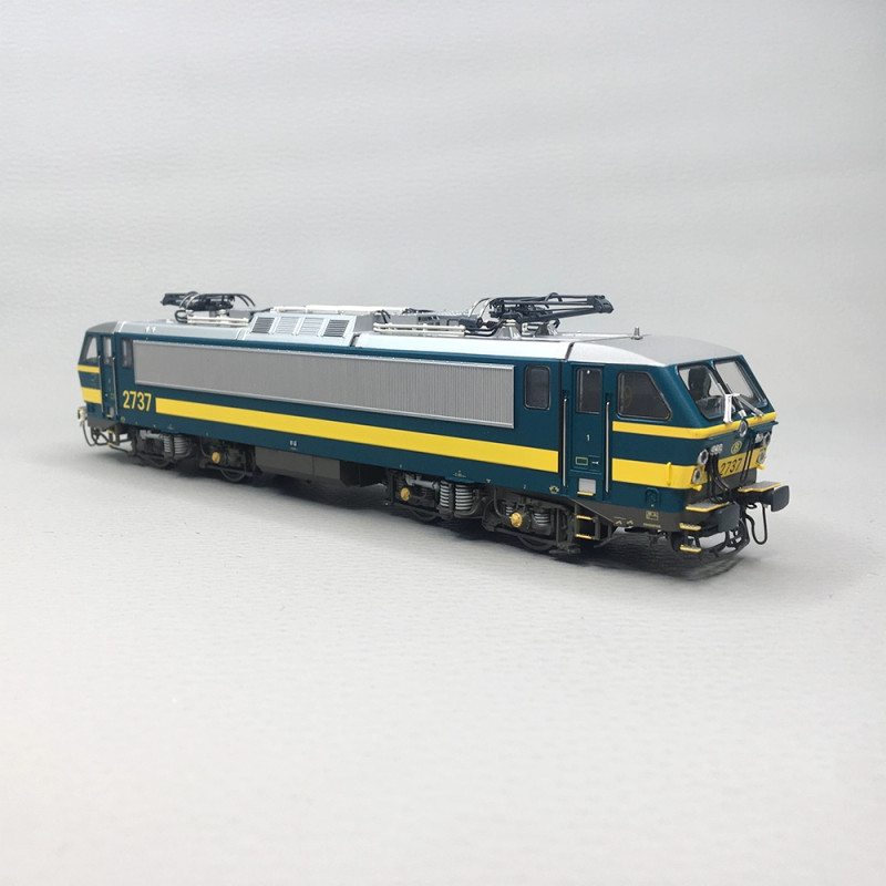 Locomotive électrique HLE 27, N°2737, "Airco Magelan", bleue et jaune, SNCB, Ep. V-VI, LSMODELS 12066S, HO 1/87 - DCC SON