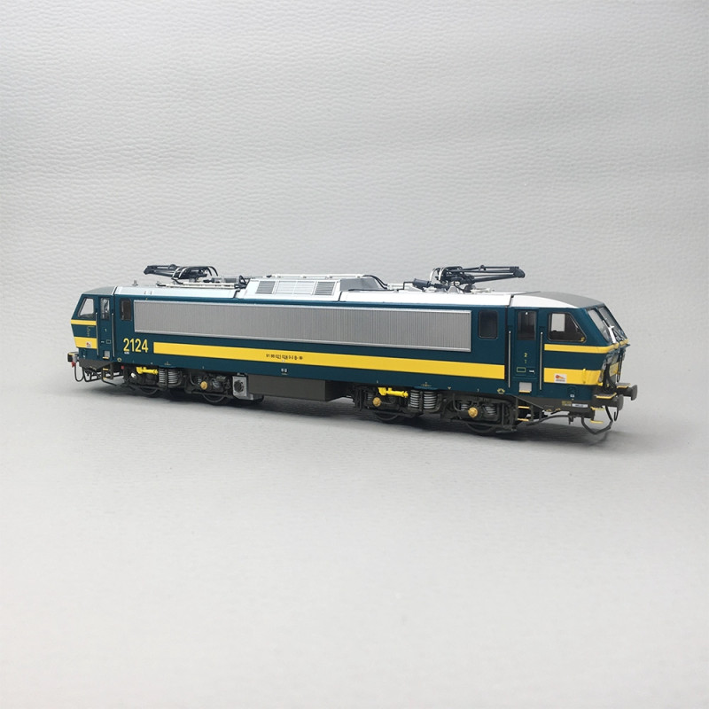 Locomotive électrique "Airco Magelan", N°2124, bleue et jaune, UIC, SNCB, Ep. V-VI, LSMODELS 12074, HO 1/87