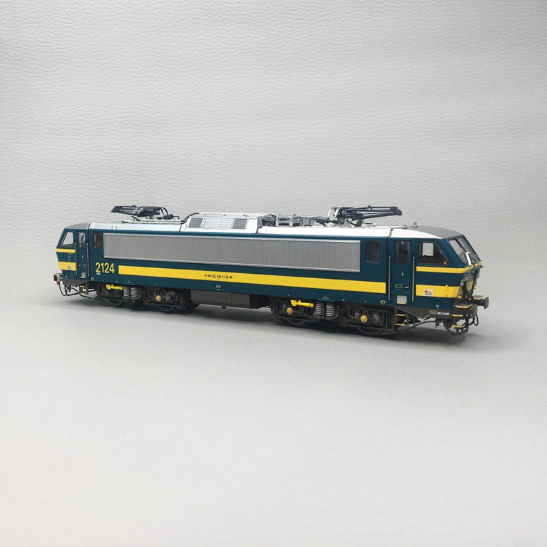 Locomotive électrique "Airco Magelan", N°2124, bleue et jaune, UIC, SNCB, Ep. V-VI, LSMODELS 12574, HO 1/87