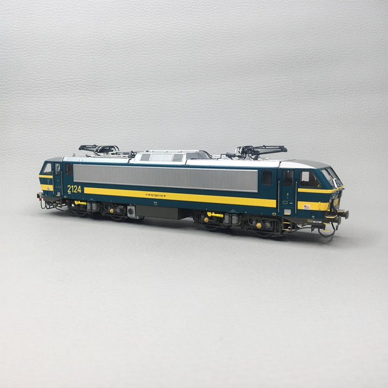Locomotive électrique "Airco Magelan", N°2124, bleue et jaune, UIC, SNCB, Ep. V-VI, LSMODELS 12574, HO 1/87