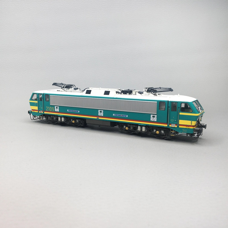 Locomotive électrique "Technorame", N°2109, turquoise, ligne jaune, série 1, SNCB, Ep. VI, LSMODELS 12581S, HO 1/87 - AC SON