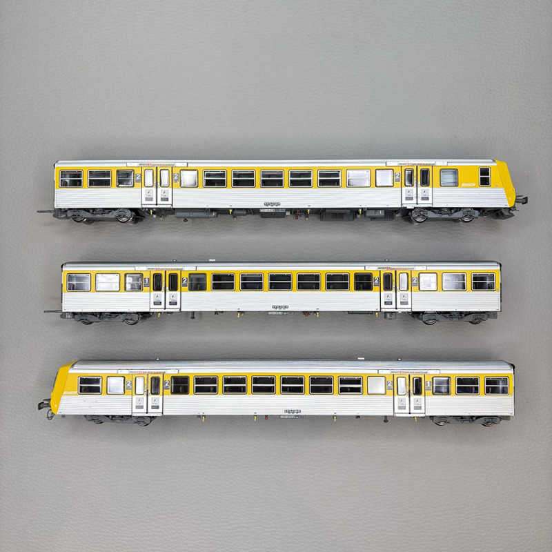 Coffret rame réversible régionale, jaune inox, "Nouille", TER Nord Pas de Calais, R02, SNCF, Ep. IVb-V, EPM E41.19.14, HO 1/87