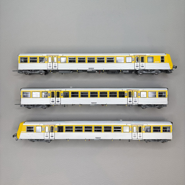 Coffret rame réversible régionale, jaune inox, "Nouille", TER Nord Pas de Calais, R02, SNCF, Ep. IVb-V, EPM E41.19.14, HO 1/87