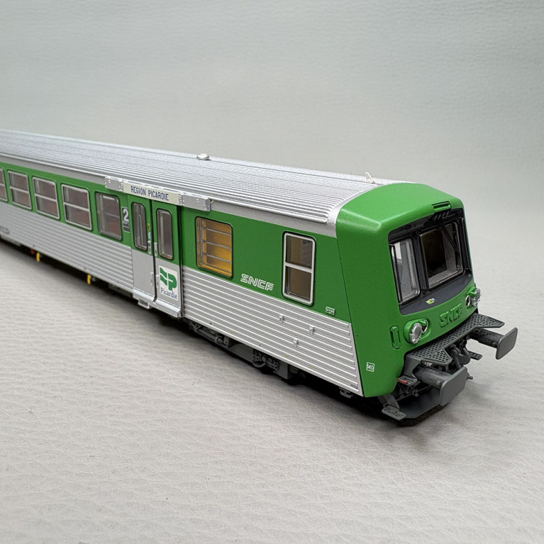 Coffret rame réversible régionale, verte inox, "Nouille", TER Picardie, P03, SNCF, Ep. IVb-V, EPM E41.39.17, HO 1/87