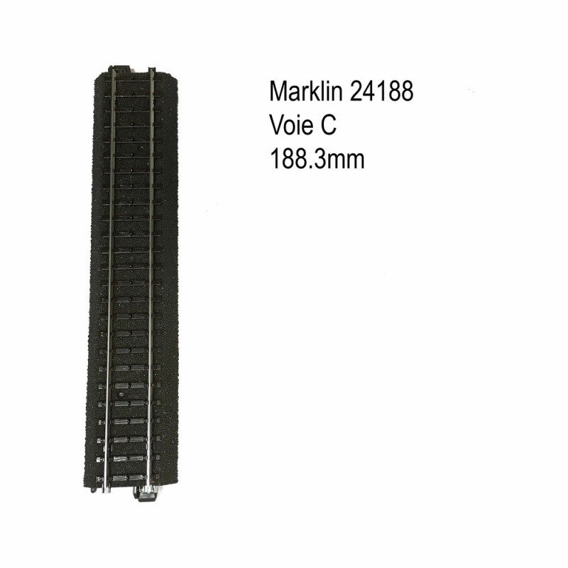 Rail droite 188.3mm voie C-HO-1/87-MARKLIN 24188