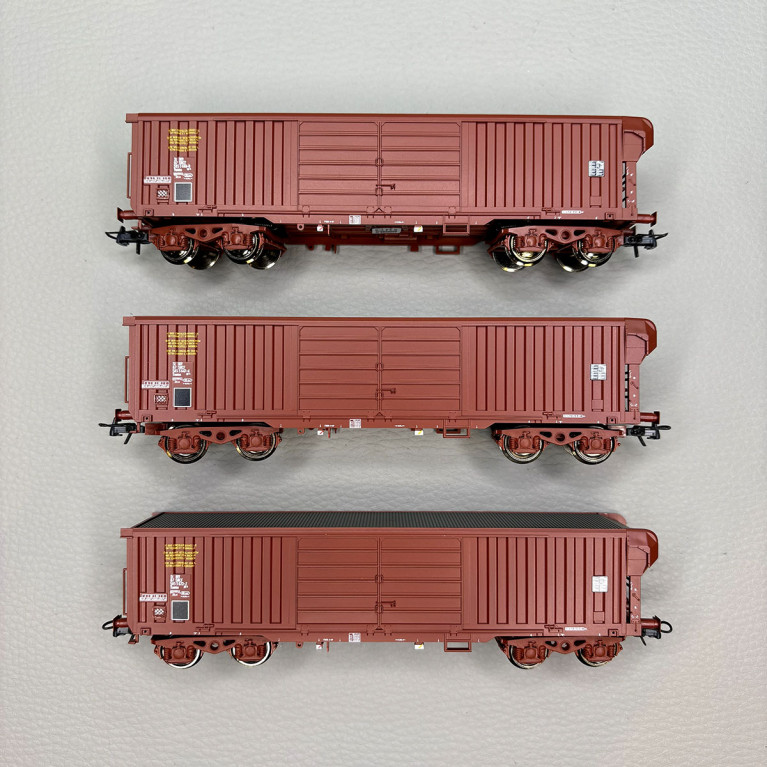 Coffret 3 wagons à toit roulant, type Taems, SNCF, Ep. IV, ROCO 6600285, HO 1/87