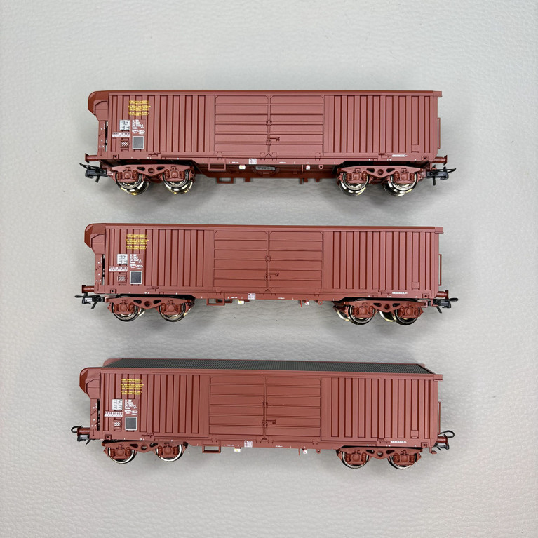 Coffret 3 wagons à toit roulant, type Taems, SNCF, Ep. IV, ROCO 6600285, HO 1/87