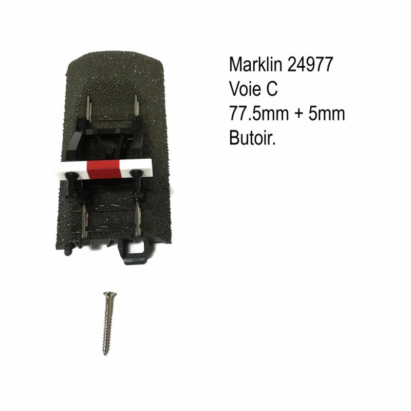 Butoir sur rail 77.5mm voie C-HO-1/87-MARKLIN 24977