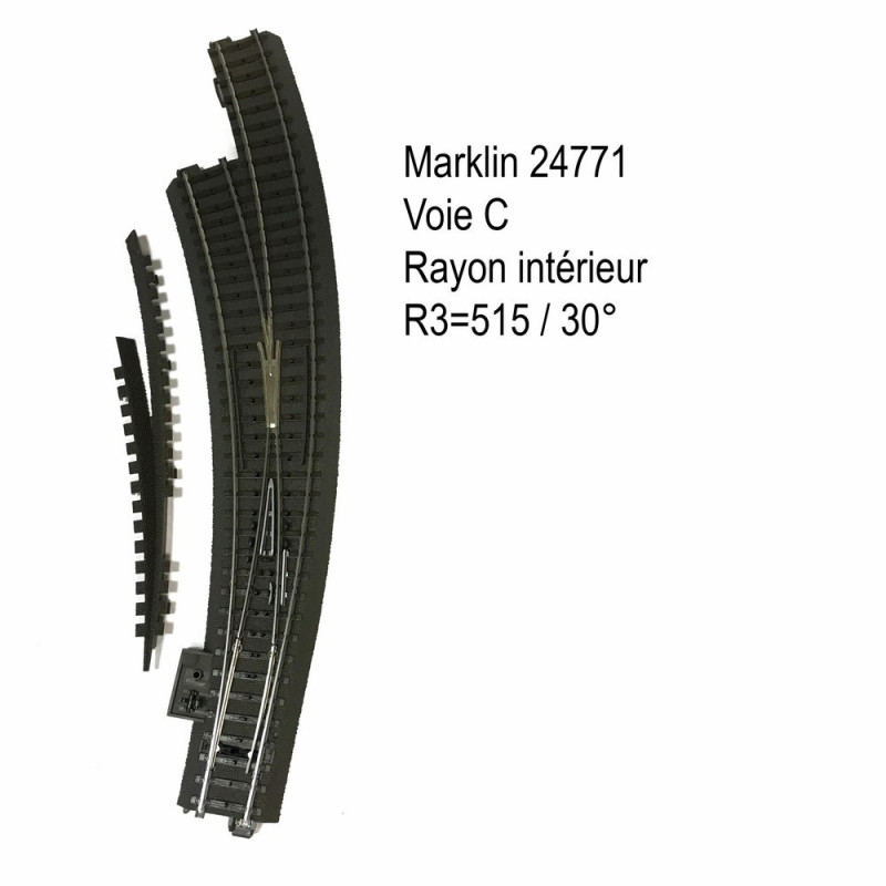 7 RAILS COURBES MADE IN AUSTRIA R18 30° ( 34 traverses) HO ( LOCOMOTIVE
