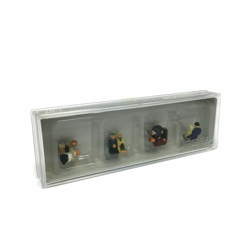 4 couples assis pour voiture voyageur ou bus HO-1/87-PREISER 10387