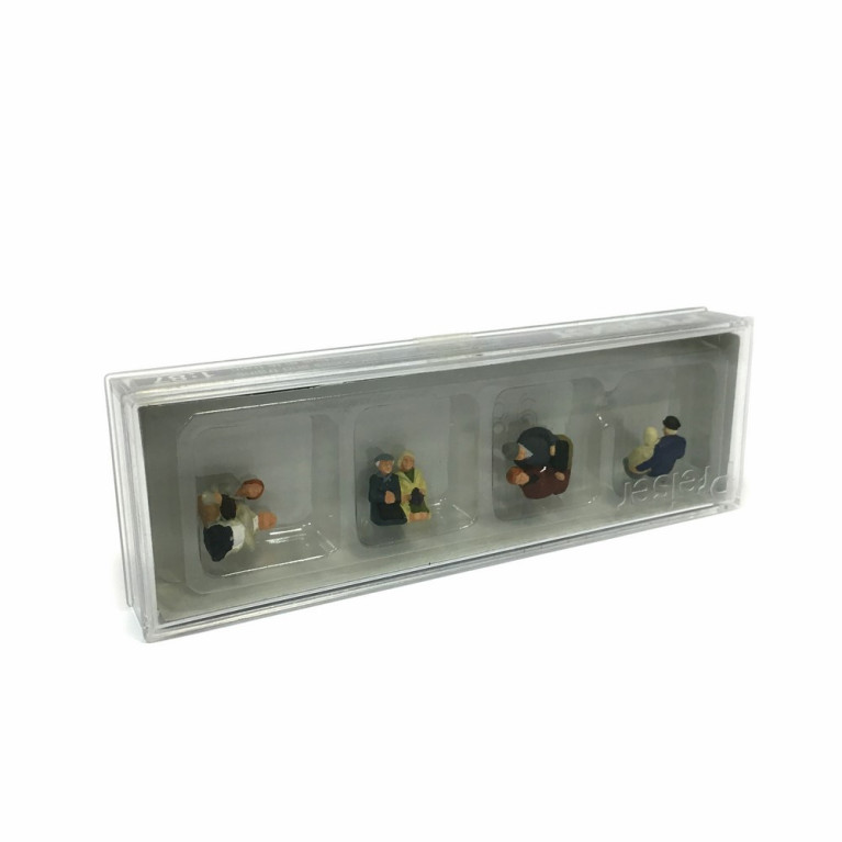 4 couples assis pour voiture voyageur ou bus HO-1/87-PREISER 10387