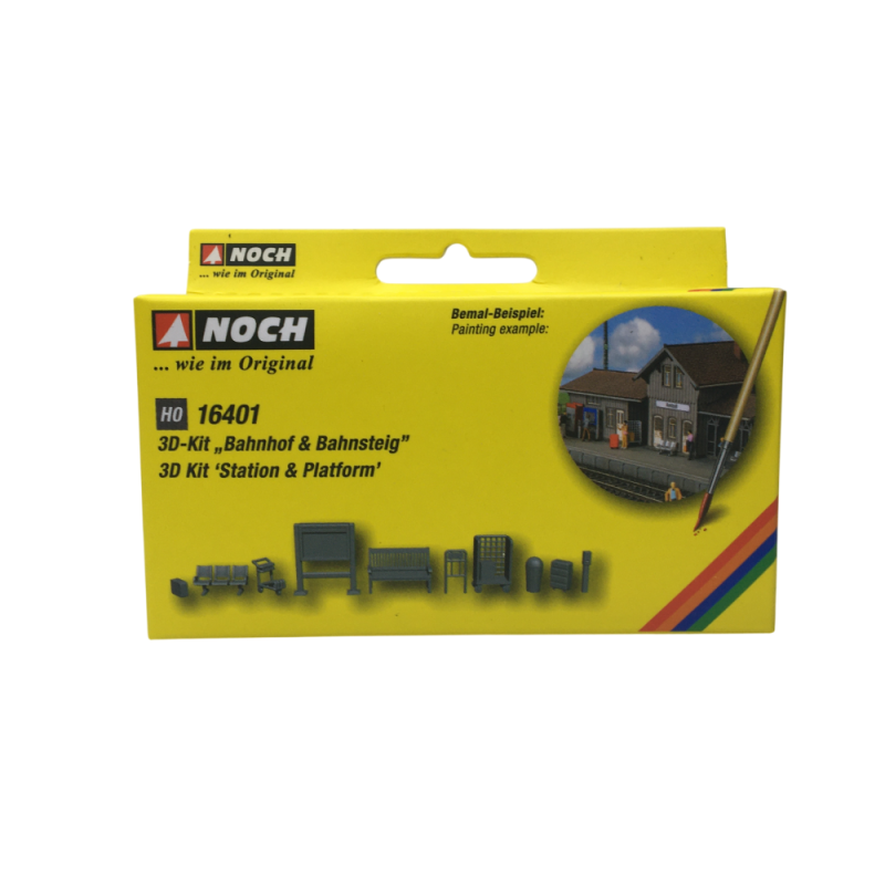 Kit 3D, gare et quai - NOCH 16401 - HO 1/87