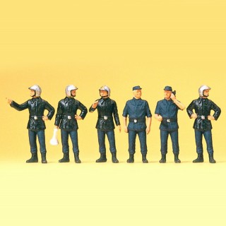 6 pompiers français  HO-1/87-PREISER 10232