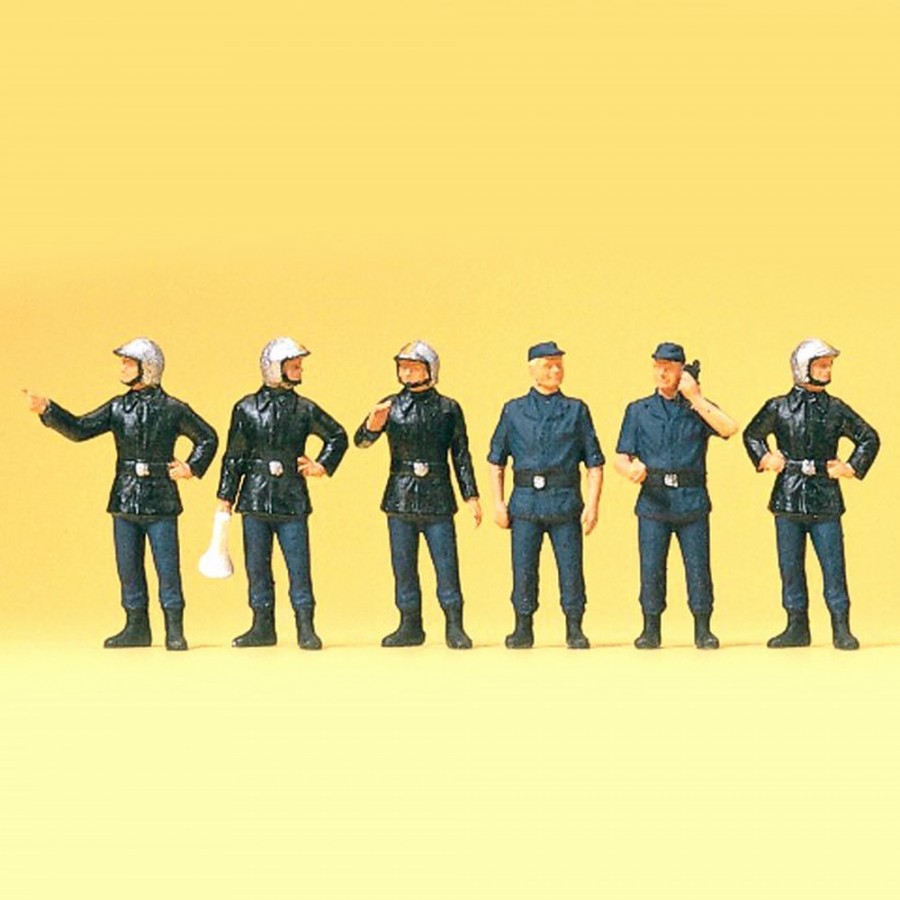 Preiser 10732 h0 personnages pompiers en jaune NBC Costume avec accessoires