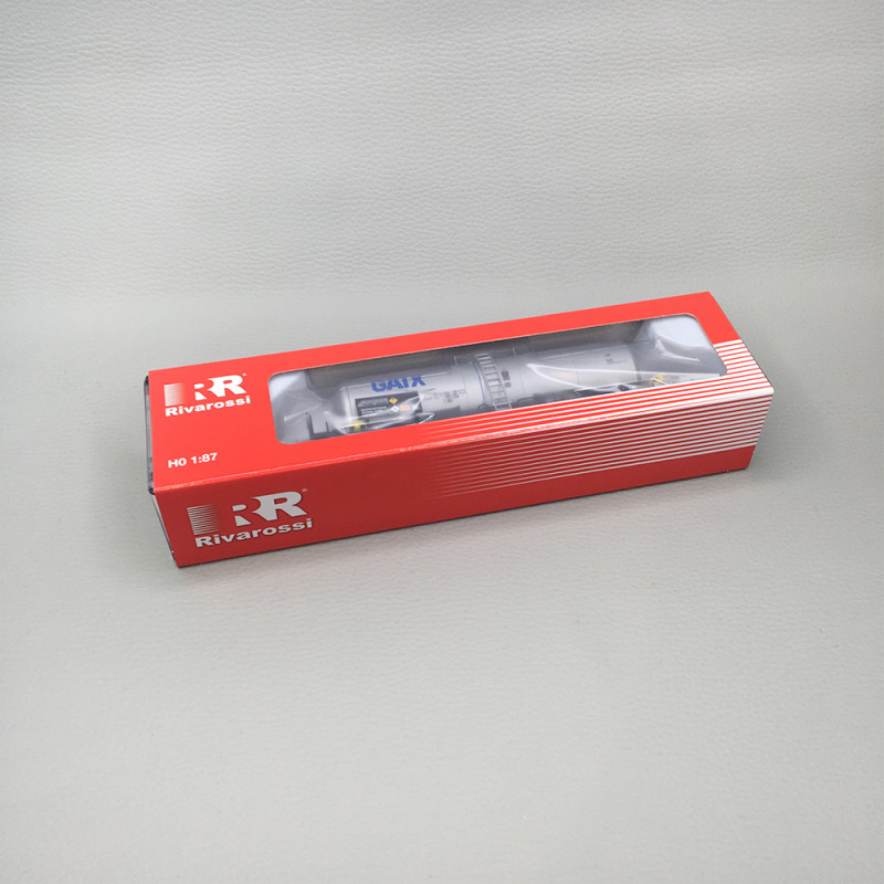 Wagon-citerne 4 essieux, échelles latérales, argent, GATX, Ep. VI, RIVAROSSI HR6699, HO 1/87