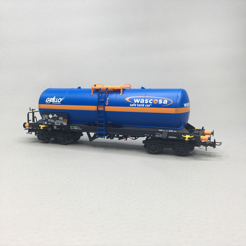 Wagon-citerne à gaz 4 essieux, "GRILLO", bleu, WASCOSA, Ep. VI, RIVAROSSI HR6698, HO 1/87
