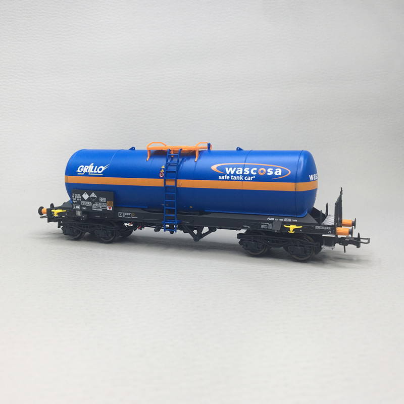 Wagon-citerne à gaz 4 essieux, "GRILLO", bleu, WASCOSA, Ep. VI, RIVAROSSI HR6698, HO 1/87