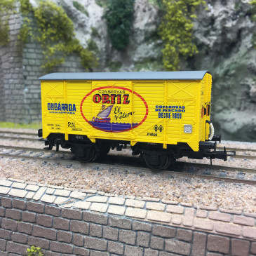 Wagon couvert type J, "Conservas Ortiz", R.N., Ep. III, ELECTROTREN HE6092, HO 1/87