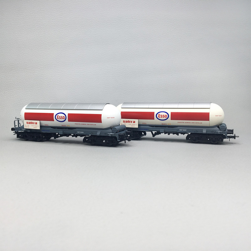Coffret 2 wagons-citernes ammoniac, "ESSO-Saltra", RENFE, Ep. IV, ELECTROTREN HE6099, HO 1/87